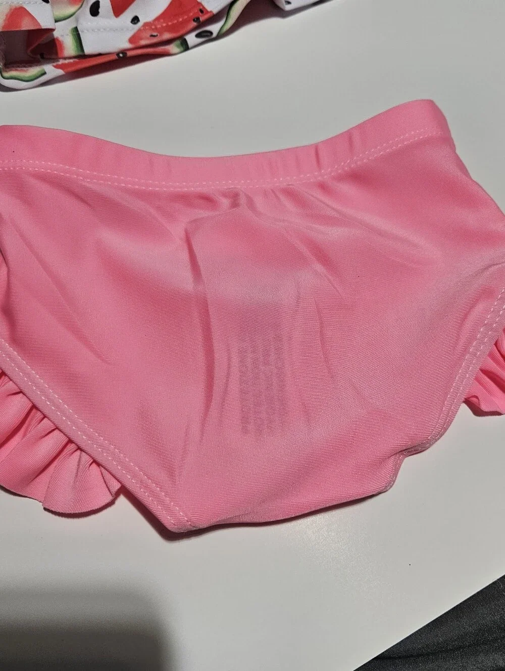 NWT Happy Town Baby Girl Watermelon Swimsuit Bikini & Hat Set 3-6M